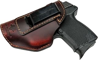 The Defender Leather IWB Holster - Made in USA - Fits Glock 42 | Sig P365 | Ruger LC9, LC9s | Kahr CM9, MK9, P9 | Springfield Hellcat and More