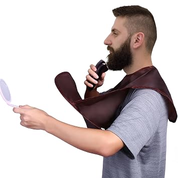 Beard Bib, Beard Apron Foldable Multi-Purpose Shaving Bib, Beard Bib Apron for Men for All MenS Giftskhaki
