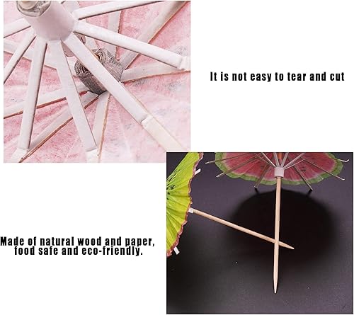 Miniatura 2 de 20 piezas de palillos de cóctel de papel para bebidas, pequeños paraguas, brochetas de Navidad, palillos de dientes elegantes para aperitivos,