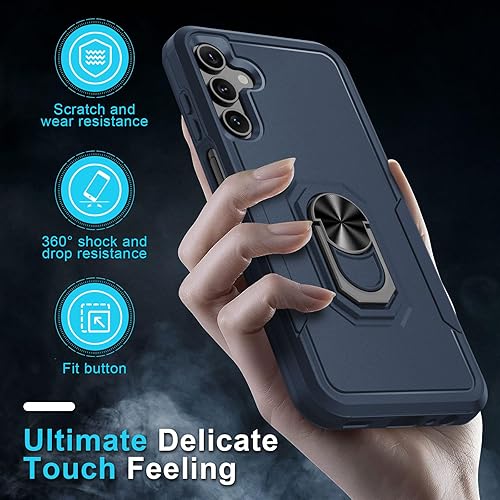 Miniatura 12 de Janmitta Funda compatible con Samsung Galaxy A14 5G con protector de pantalla + protector de lente de cámara, funda resistente de cuerpo completo