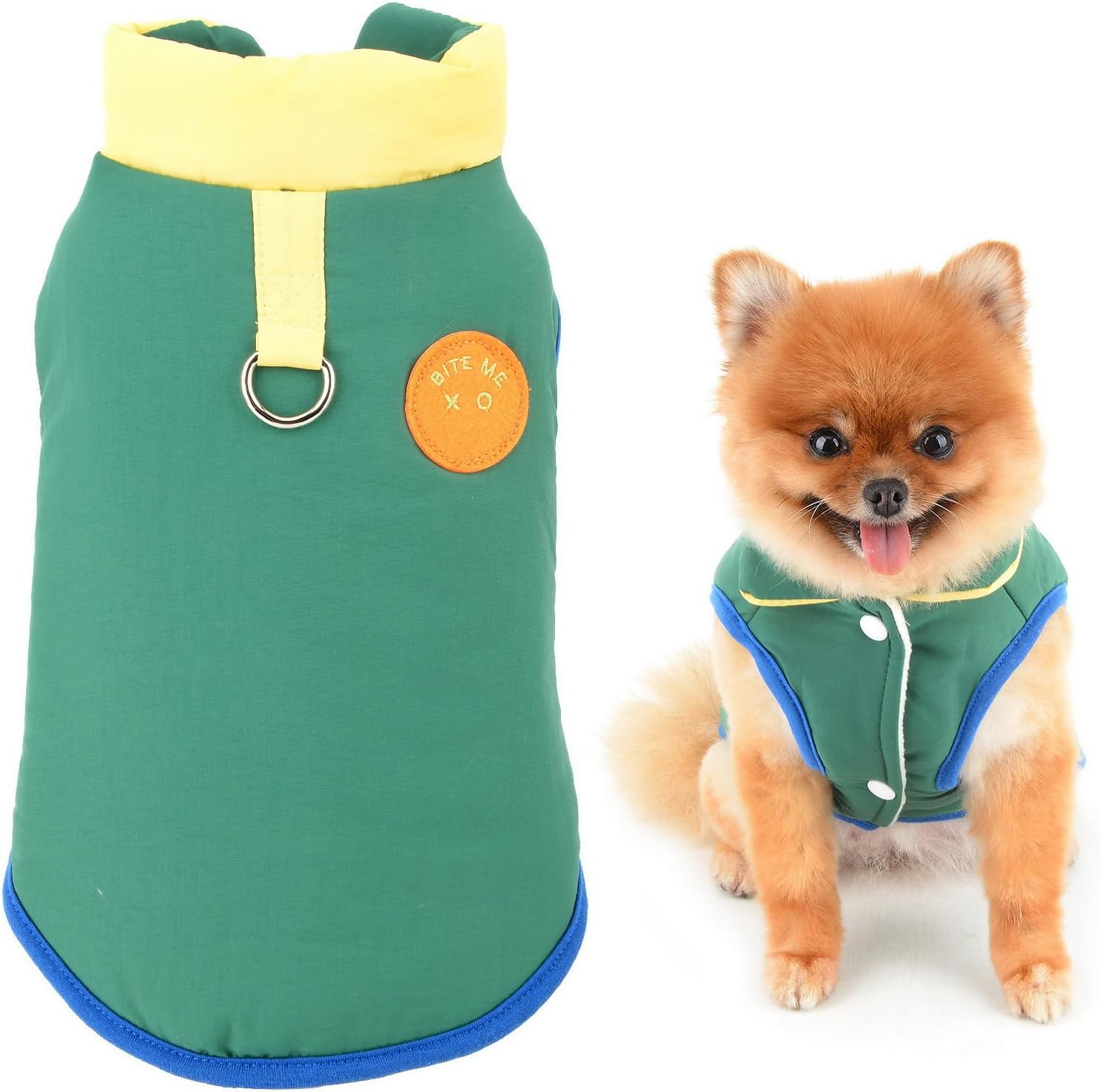 SMALLLEE_LUCKY_STORE Fleece Lined Dog Coat for Small Dog