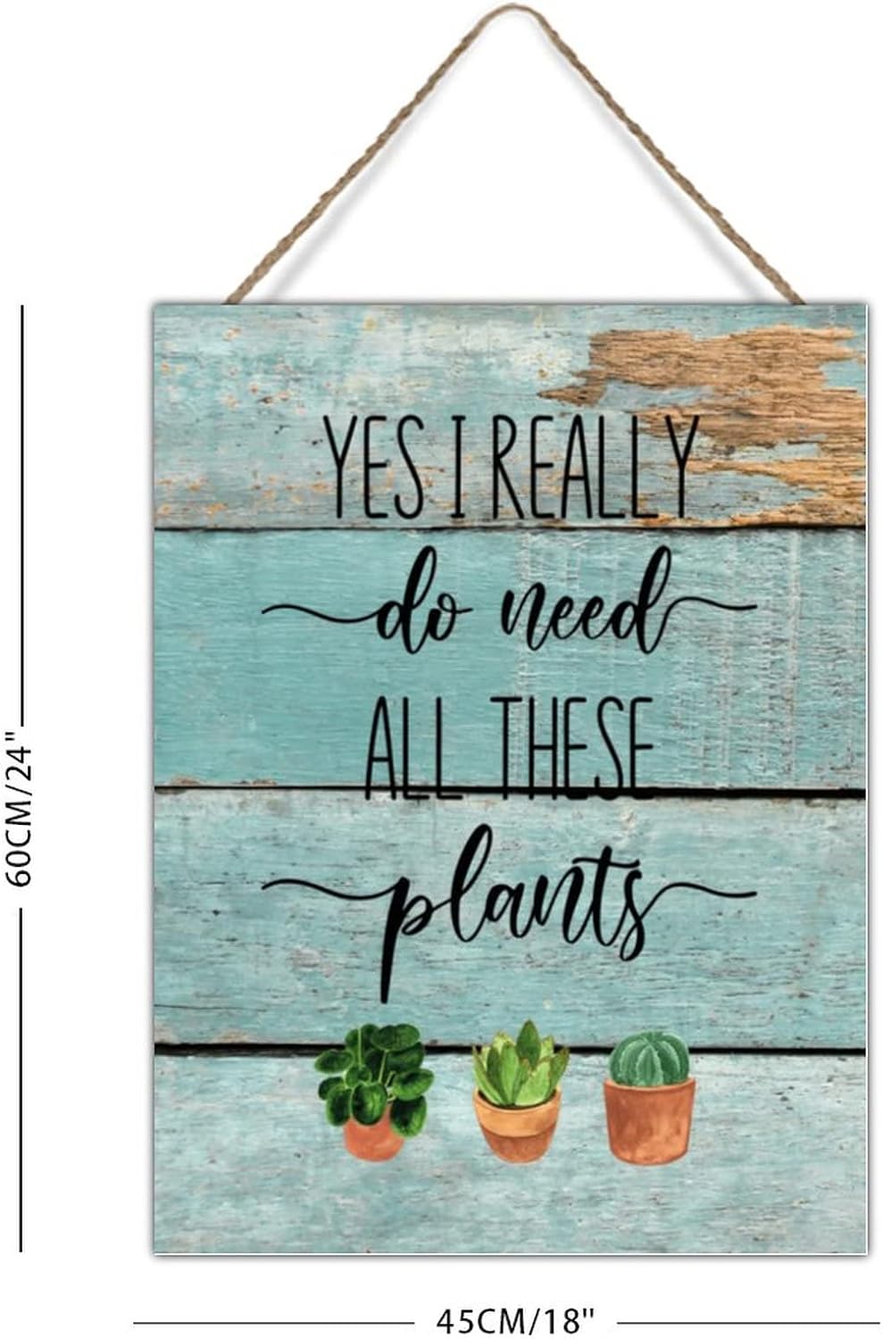 Yes I Really Do Need All These Plants Wood Wall Art Plaque Plant Quotes Sign Plaque Cactus Lover Farmhouse Rustic Wood Home Sign Plaques Entryway Front Porch Wall Decor 18x24in