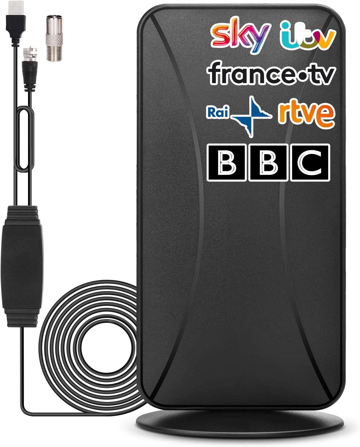 Antenne TV Intérieure Extérieure Puissante, Antenne portative HDTV