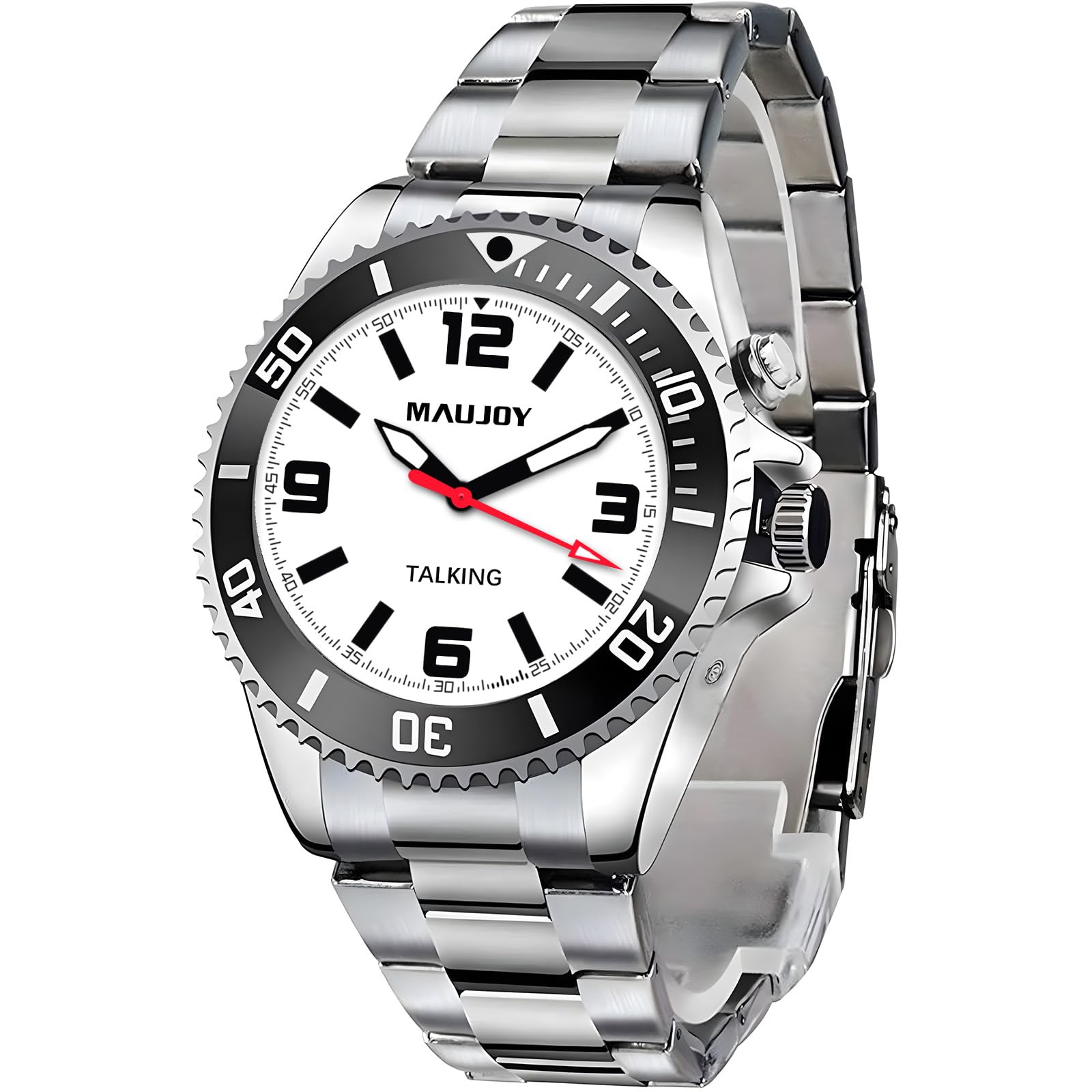 通用 MAUJOY Uomo Orologio Parlante in Italiano con Sveglia e Relazione oraria,annuncio ora e data con giorno della settimana Per anziani e non Vedenti.