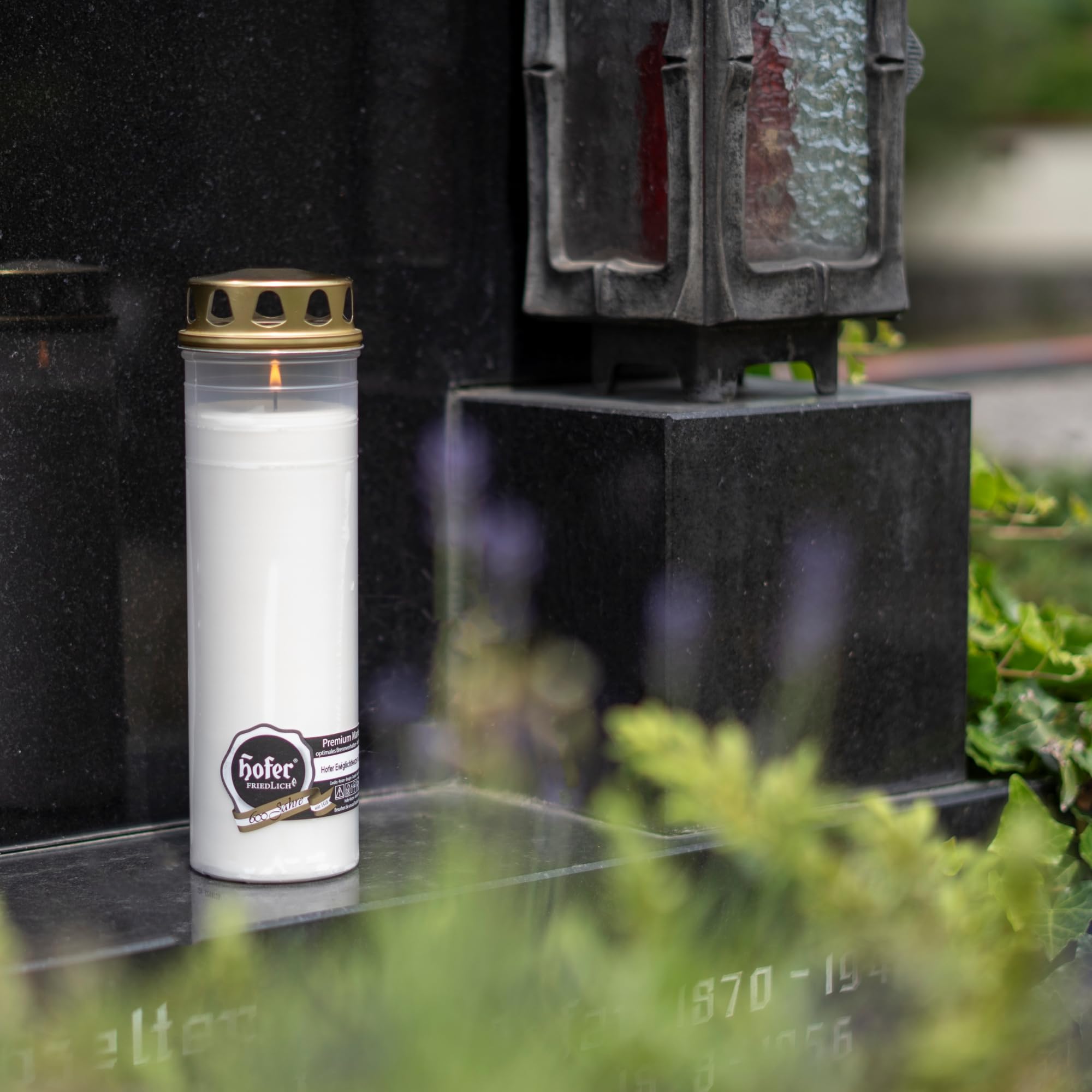 HOFER Grabkerzen, Grablicht groß, Brenndauer ca. 5 Tage, weiß, 12 Stk. | Regenfeste Trauerkerzen, Friedhofskerze, für Grabdeko & Grabschmuck