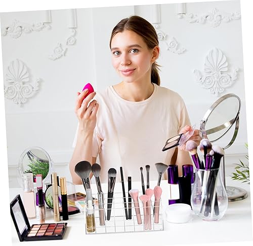 Miniatura 3 de Didiseaon Acrylic 24-Compartment Lipstick Holder and Eyebrow Pencil Organizer Desktop Storage Rack for Cosmetics for Dressing Tables and Makeup