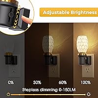 Vista 41 de L LOHAS LED Luz nocturna, paquete de 2 luces nocturnas regulables enchufables a la pared, luz nocturna RGB que cambia de color con sensor de luz