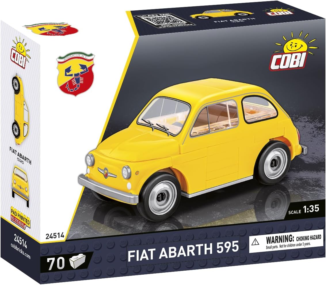 COBI Youngtimer Collection Fiat Abarth 595 Vehicle Building Set, 70 Pieces