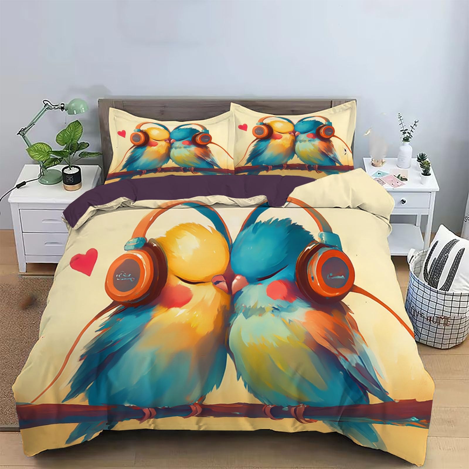 Housse de couette 140x200 microfibre zippée pour lit 2 personnes