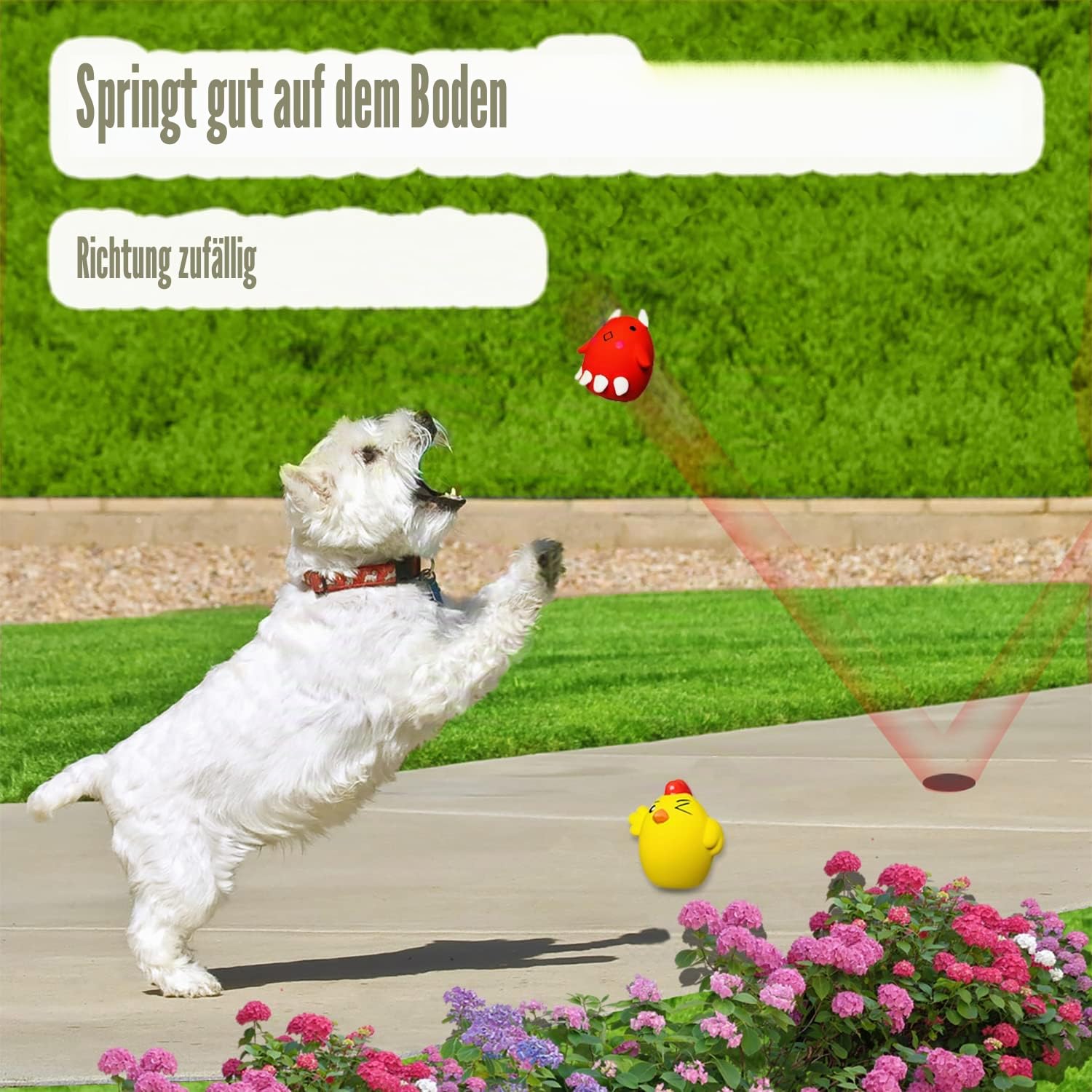 HOLYSTEED Hundespielzeug kleine Hunde und mittelgroße Rassen, Latex Hundespielzeug Quietschend, Weiches Welpenspielzeug Kleine Welpen, Quietschender Hundeball mit Lächeln-Gesicht, 6 Stück