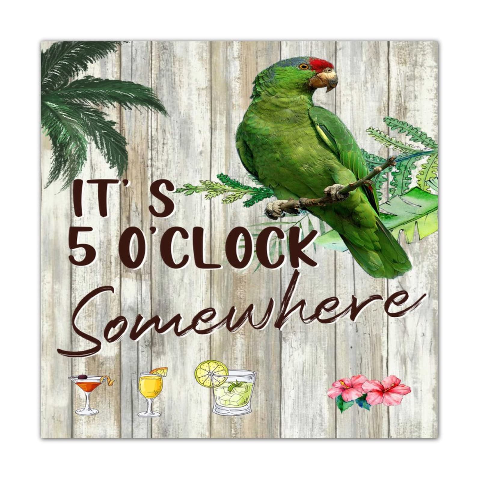 Plaque murale bois de qualité It's 5 O'Clock Somewhere déco 40 cm - 8