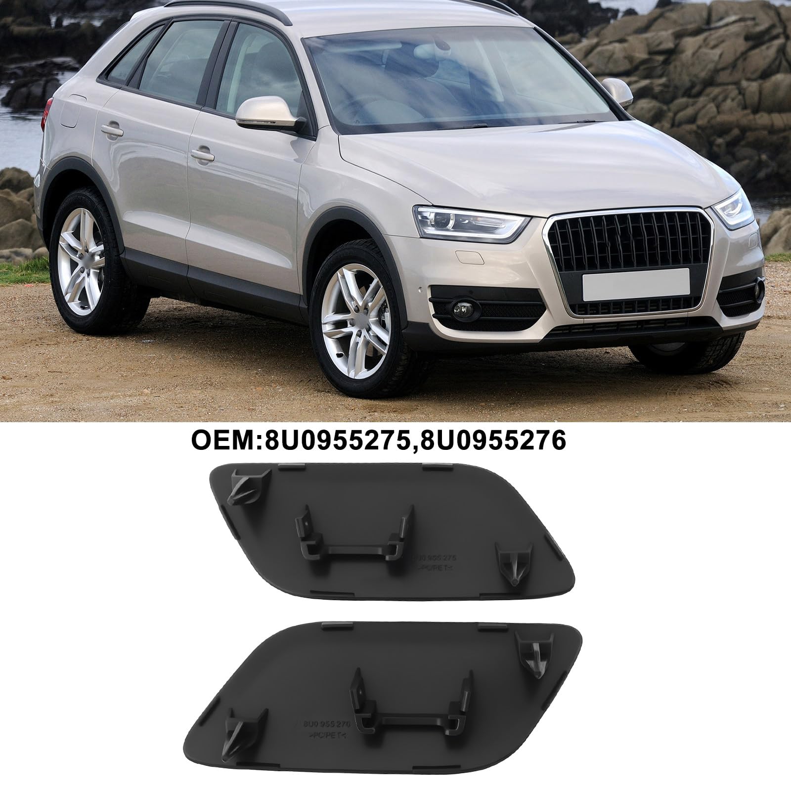 2 x copertura ugello lavafaro anteriore sinistro destro 8U0955275 8U0955276 compatibile con Audi Q3