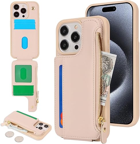Cavor for iPhone 15 Pro Case with Card Holder,for iPhone 15 Pro Wallet Case for 