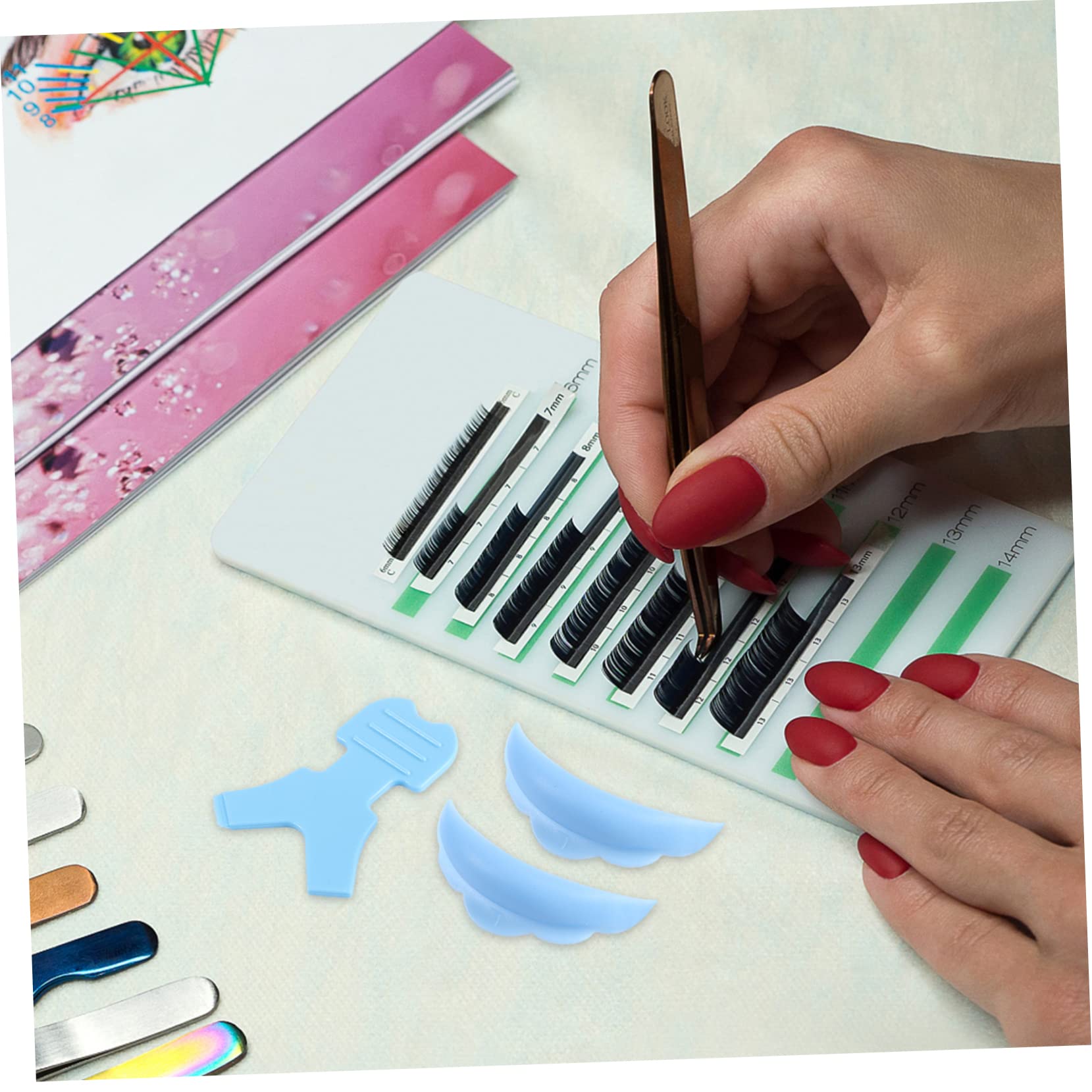 FOMIYES 30pares Rizado De Pestañas Almohadilla Para Extensiones Con Cepillos De Maquillaje Herramienta Profesional Para Salones y Uso Personal