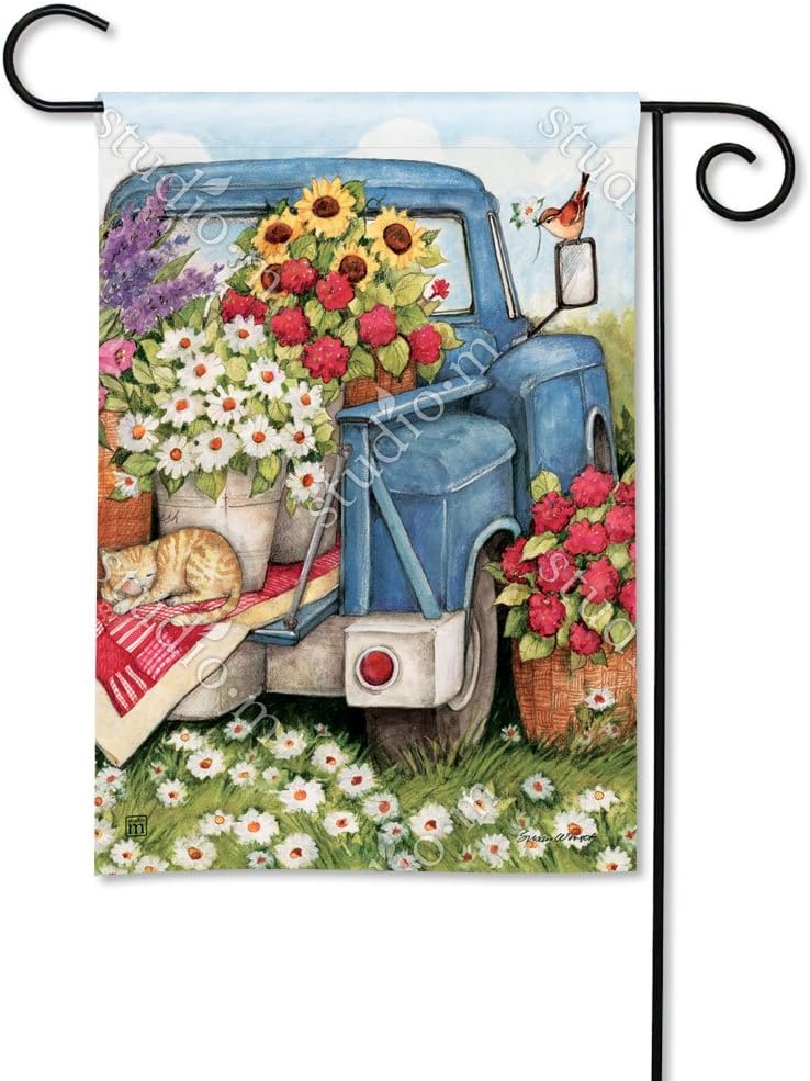 BreezeArt Studio M Flower Pickin' Time Decorative Garden Flag – Premium Quality, 12.5 x 18 Inches