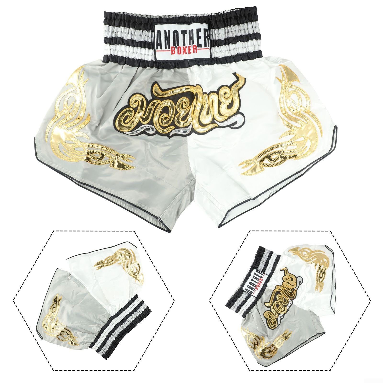Pantalones cortos de Muay Thai para niños y adultos transpirables con cintura elástica