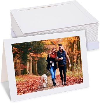 BEST PAPER GREETINGS 36-Pack Thank You Card Photo Insert Frames - 5 x 7 Inch White Modern Cardstock - Envelopes Included - Paper Picture Frame Cards