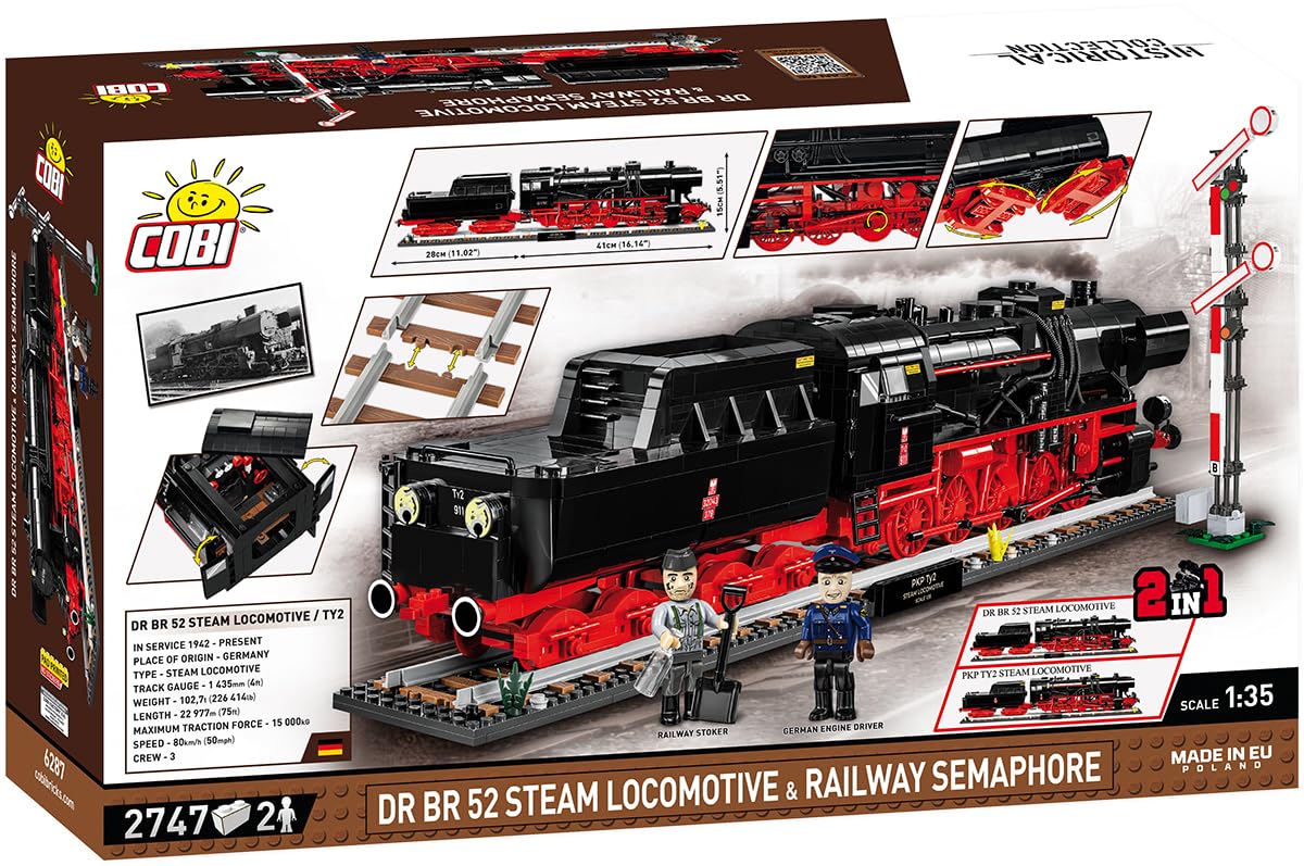 DR BR 52Steam Locomotive & Railway Semaphore Scale 1:35, Schwarz