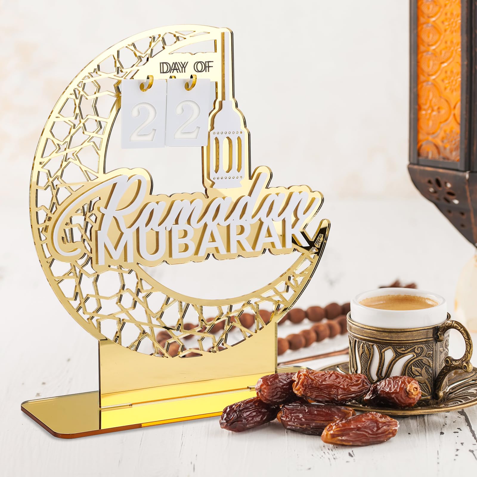 Ramadan-decoratie van hout, Ramadan kalender van hout, Eid Mubarak