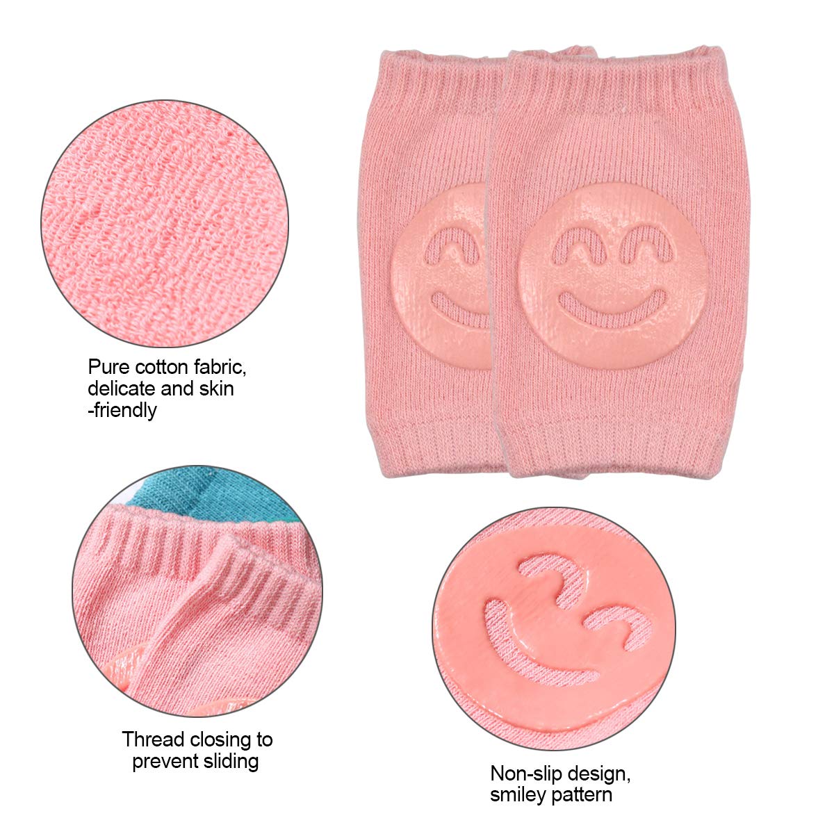 5 Pares Rodilleras Bebé, Rodilleras Antideslizantes para Niño Niña, Rodilleras Bebé para Gatear, Protectores de Rodillas, Calentador de Piernas Elástico para Bebé, 0 a 12 meses