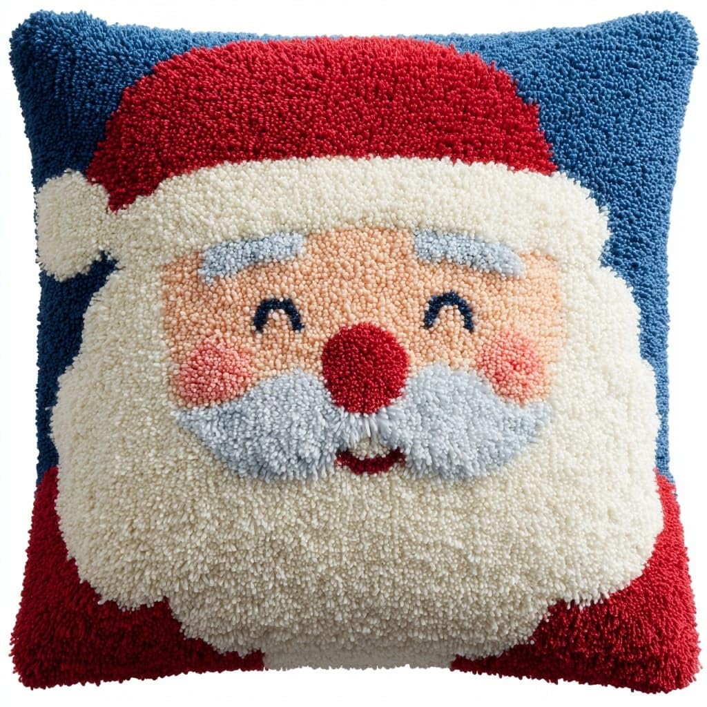 WallustrioaW Latch Hook Kit Cushion Latch Hook Kits,Santa Claus