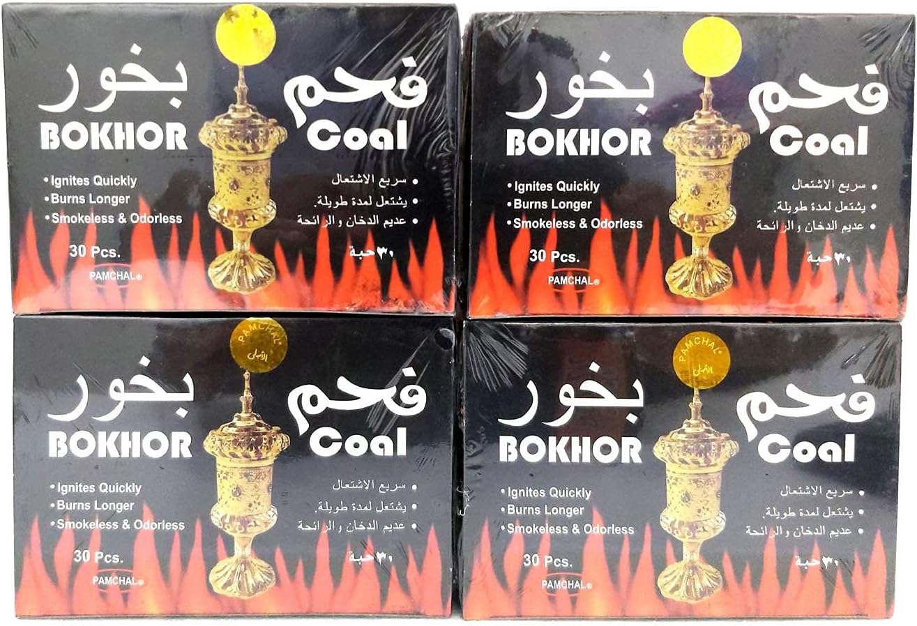 Sett of 4Box Bakhoor Coal-Torch Coal 30pcs-Quick Ignate Charcoal-Offer Compo Pack-120 pcs