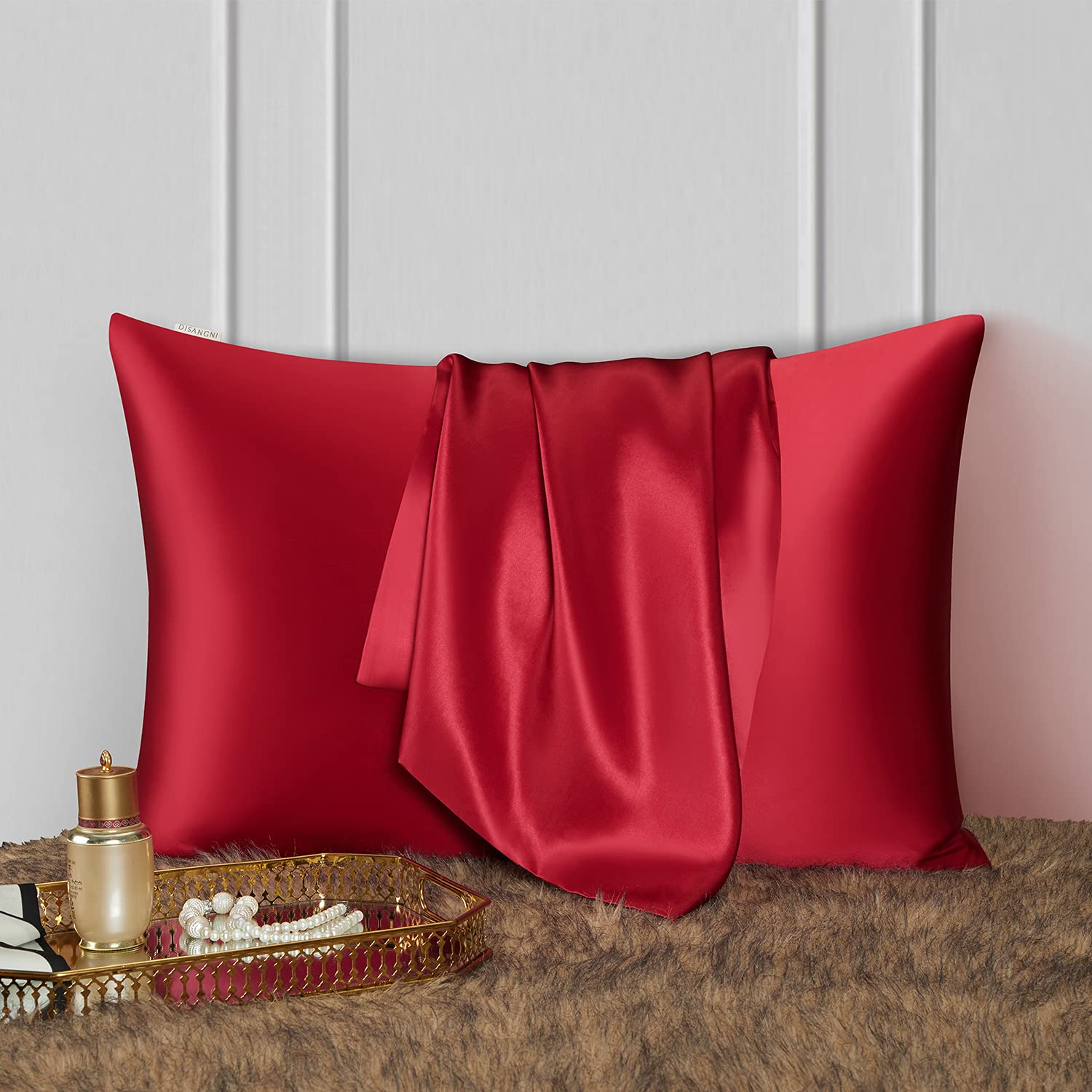 DISANGNI 100% Natural Mulberry Silk Pillow case for Hair and Skin with Hidden Zipper 22 Momme Both Sides Real Silk Pillow Case (2pc 50x75cm - Image 2