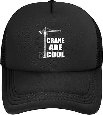 Funny Crane Operator Construction Tower Crane Baseball Cap Black Breathable Trucker Hat for Women Men