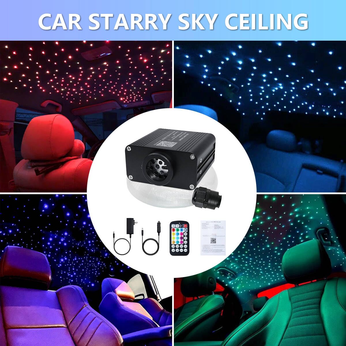 AZIMOM 16W Twinkle & Sound Activate 450pcs*0.03in*9.8ft Fiber Optic - View #8