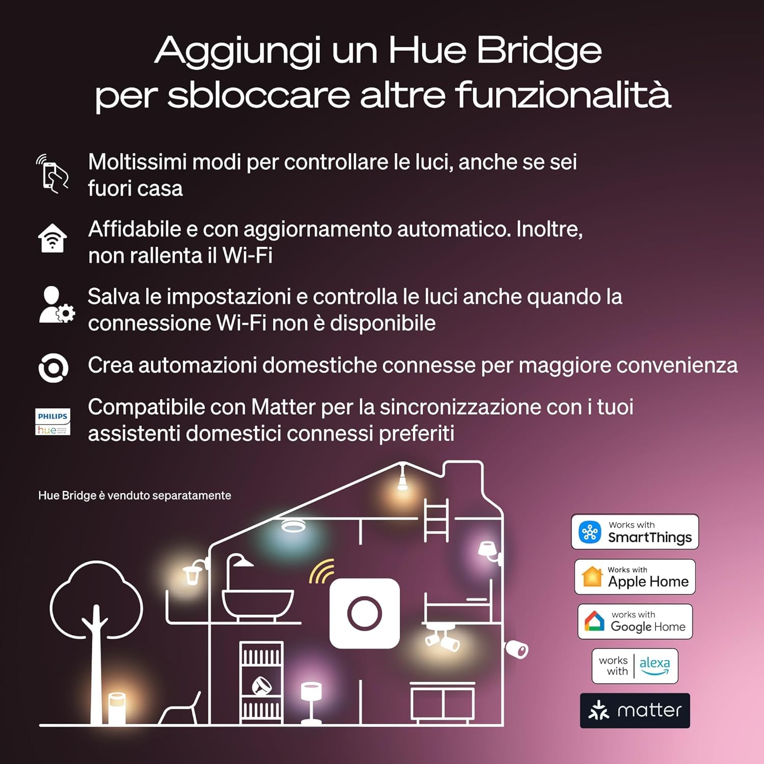 Philips Hue LED A60, Lampadina smart E27, Confezione da 4 | Luce bianca e colorata, 6 W, 810 lm, Smart Home, Dimmerabile, Compatibile con Alexa, Google Assistant e Apple Home