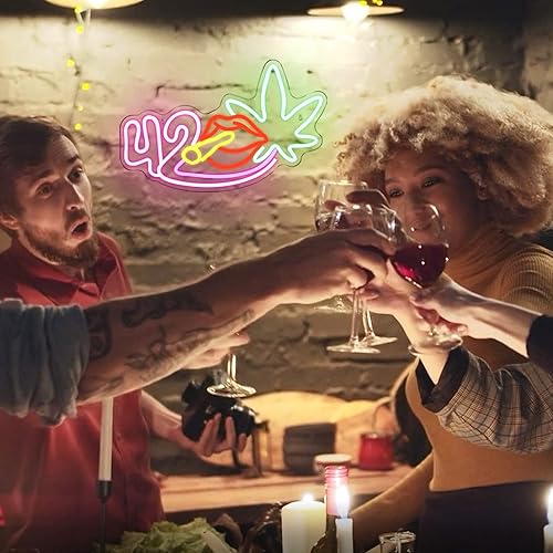 Miniatura 4 de NOSUN Letrero de neón con hojas de neón para decoración de pared con luces regulables, letreros LED para dormitorio, pared, sala de juegos, cerveza,