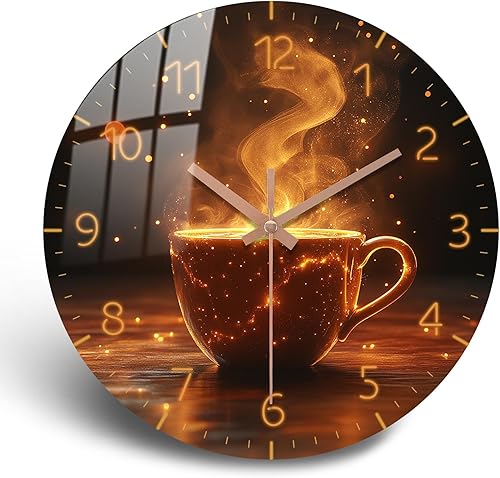 Reloj de pared de madera marrón silencioso retro para decoración de cocina, 10 pulgadas, redondo, funciona con pilas, reloj de pared de madera