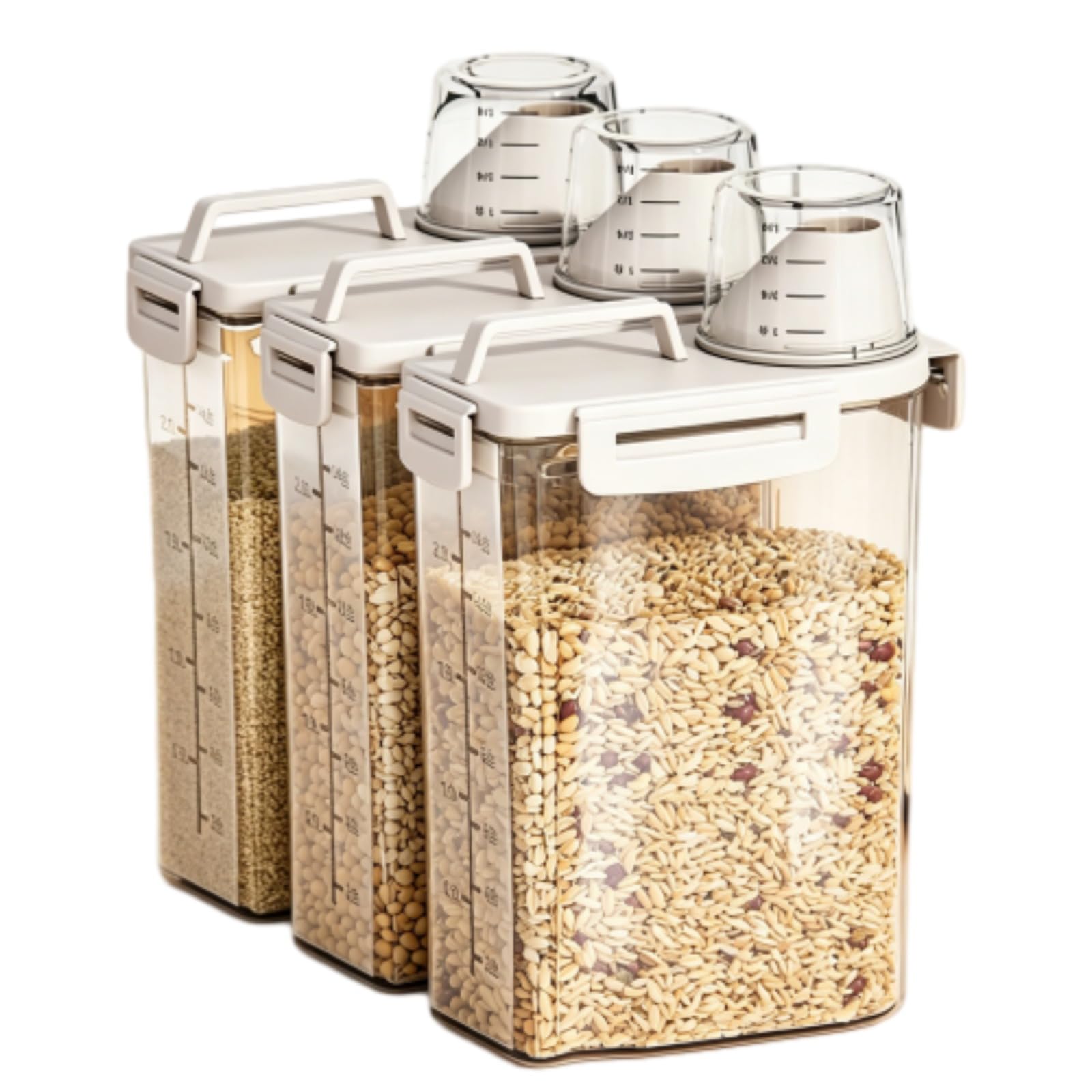Airtight Food Storage Container with Measuring Cup, Pantry Canister