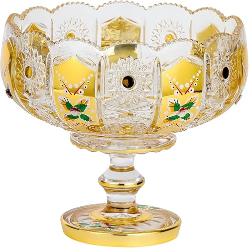 EVEREST GLOBAL Centro de mesa de frutero decorativo bohemio para cocina, sala de estar (dorado, mediano).