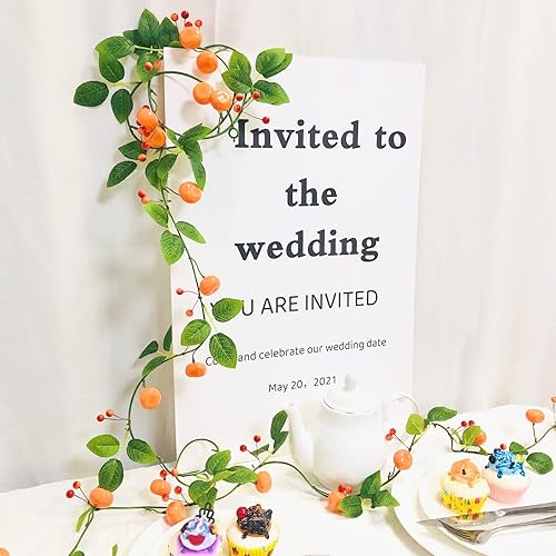 Miniatura 8 de Frutas artificiales, mandarina, vid, naranjas, plantas colgantes, bayas artificiales, guirnalda de kumquat para el hogar, jardín, cosecha de otoño,