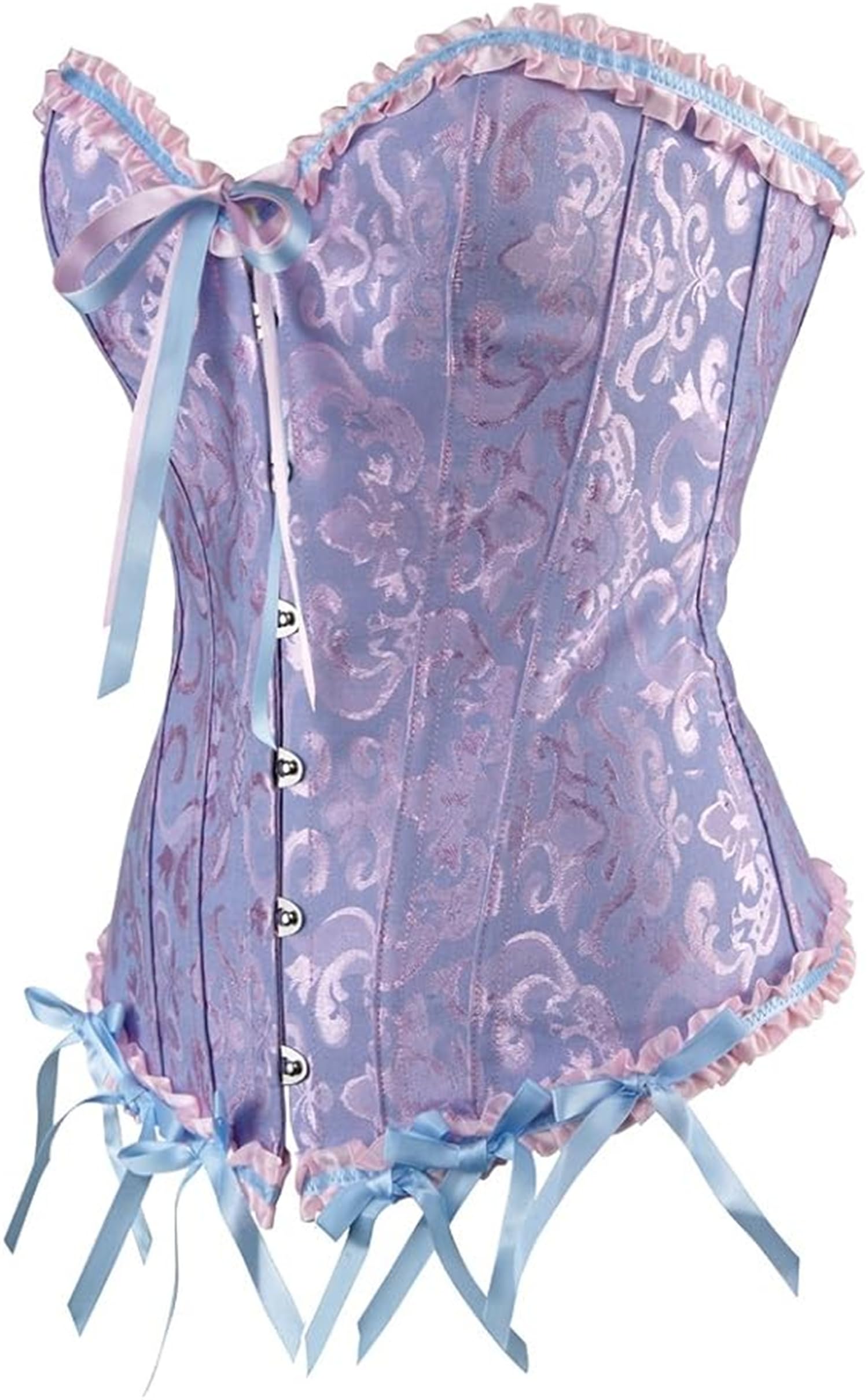 LSFYSZD Women's Lace Up Boned Overbust Corset Bustier Lingerie Bodyshaper Top Plus Size