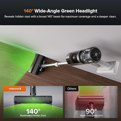 Miniatura 5 de roborock Aspiradora inalámbrica H60 Hub Pro con base de vacío automático, succión de 170 AW para alfombras y pelo de mascotas, aspiradoras con
