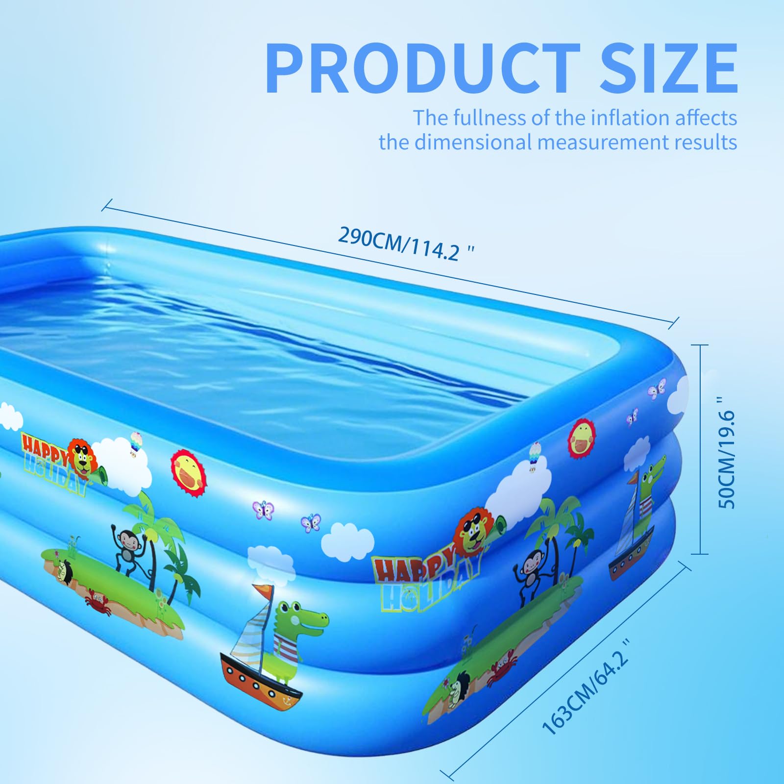 GALAXYER Inflatable Paddling Pool with Cartoon Prints - Image 4