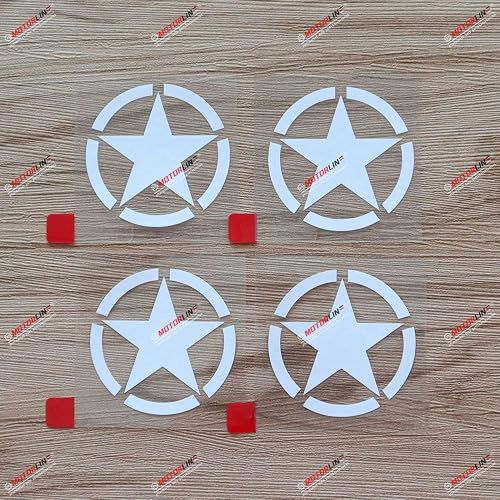4X White 2'' Army Star WW2 Decal Sticker Car Vinyl fit for Jeep Toyota Willys Style a