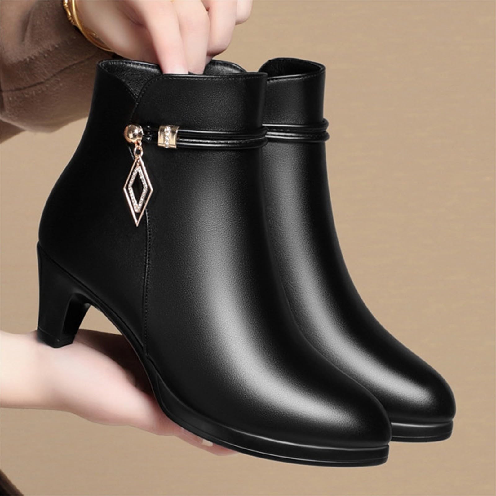 Generisch Stiefeletten Damen Mit Absatz Wasserdicht Übergangsstiefel Wasserdicht Übergangsstiefel Gummistiefel Damen Kurz Rutschfest Reißverschluß Boots