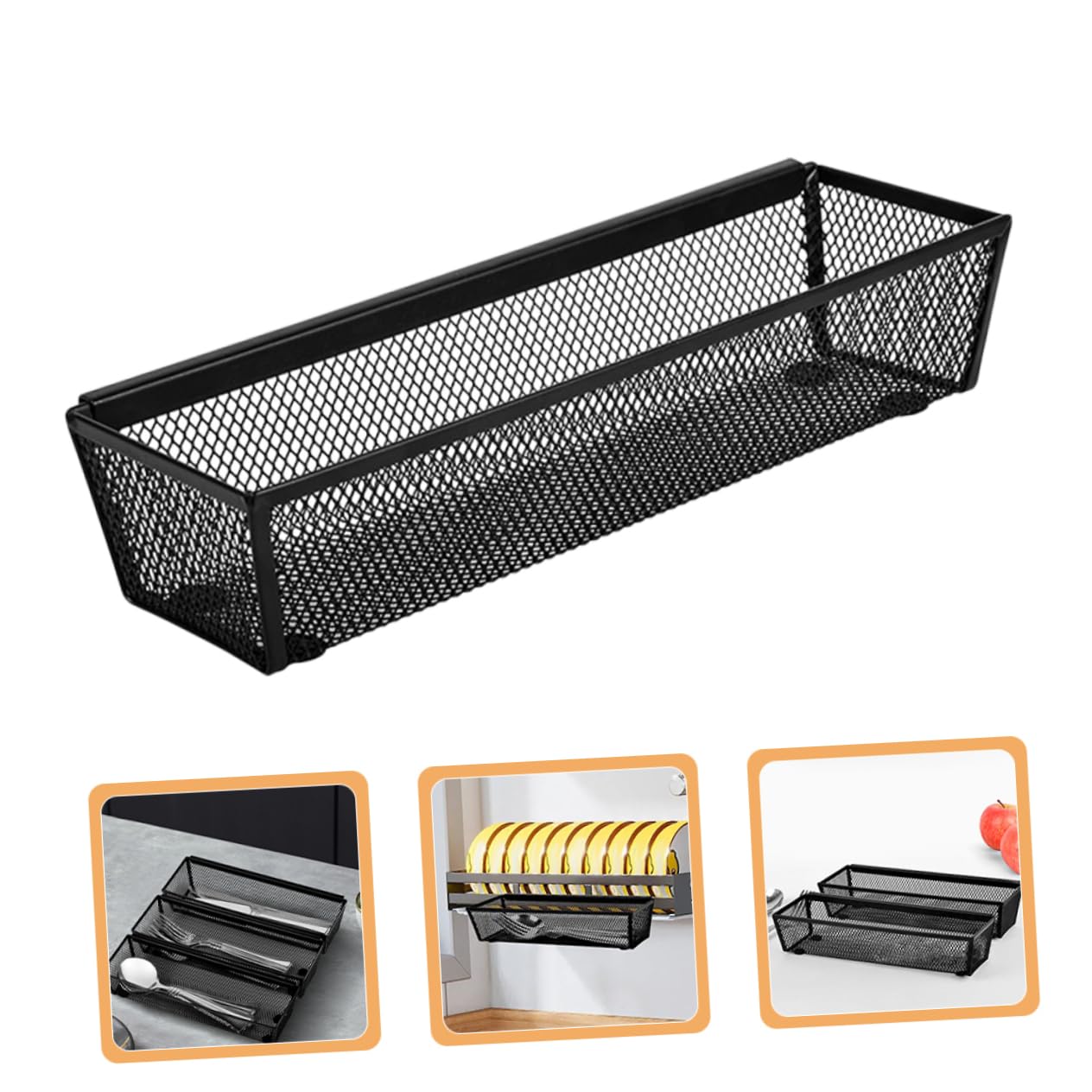 Mipcase 6piezas Cesta para Cubiertos Organizador De Bandeja para Utensilios De Cocina Soporte para Cubiertos De Cocina Cesta Pequeña Negra Organizador De Cucharas Bandeja para Cucharas y t