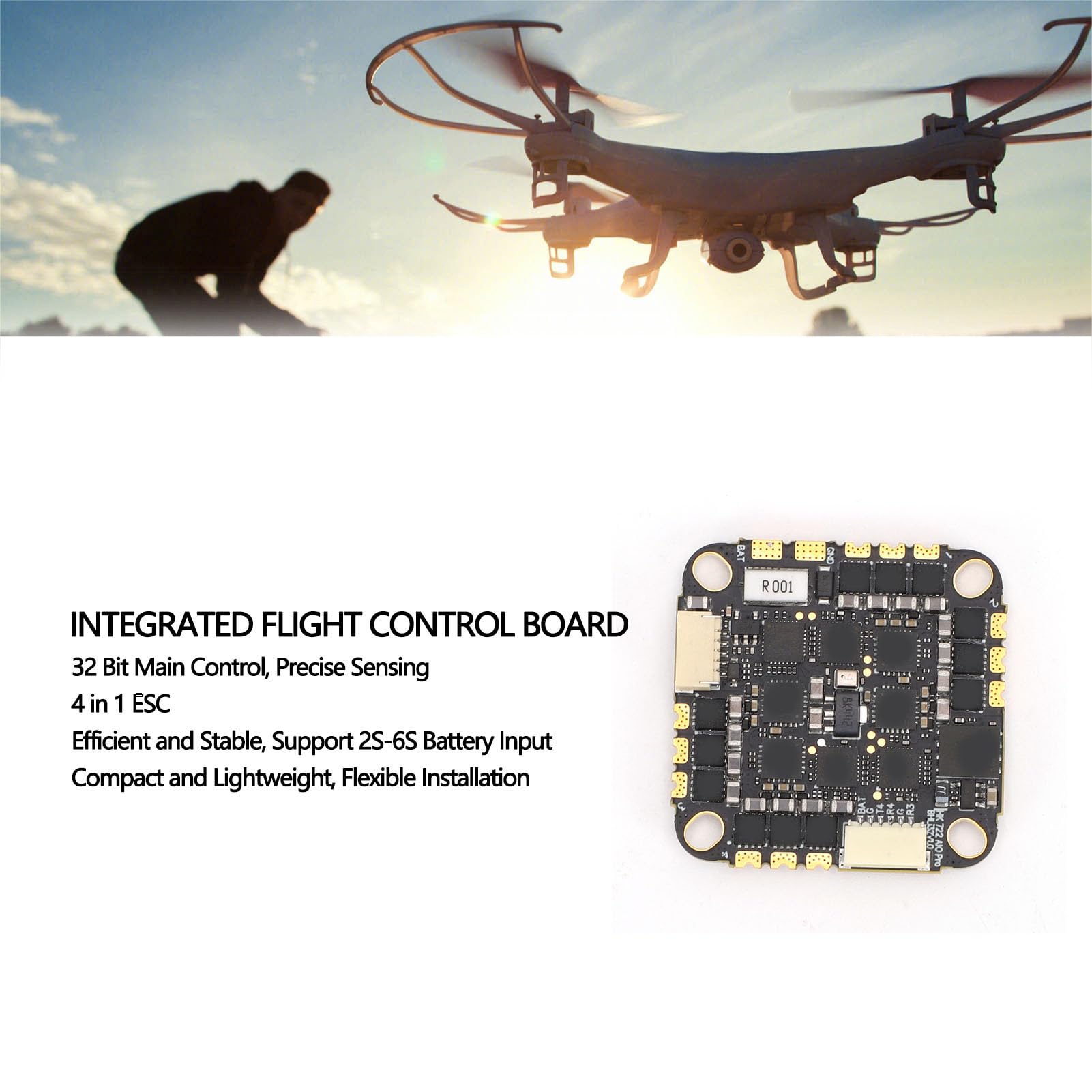 Tangxi Kompaktowa Płytka Drukowana 4 w 1 ESC do Obsługi Dronów RC Obsługa Wielu Protokołów, w Tym Odbiorników Frsky i Futaba Kable XT60 w Zestawie dla łatwej Integracji z ą
