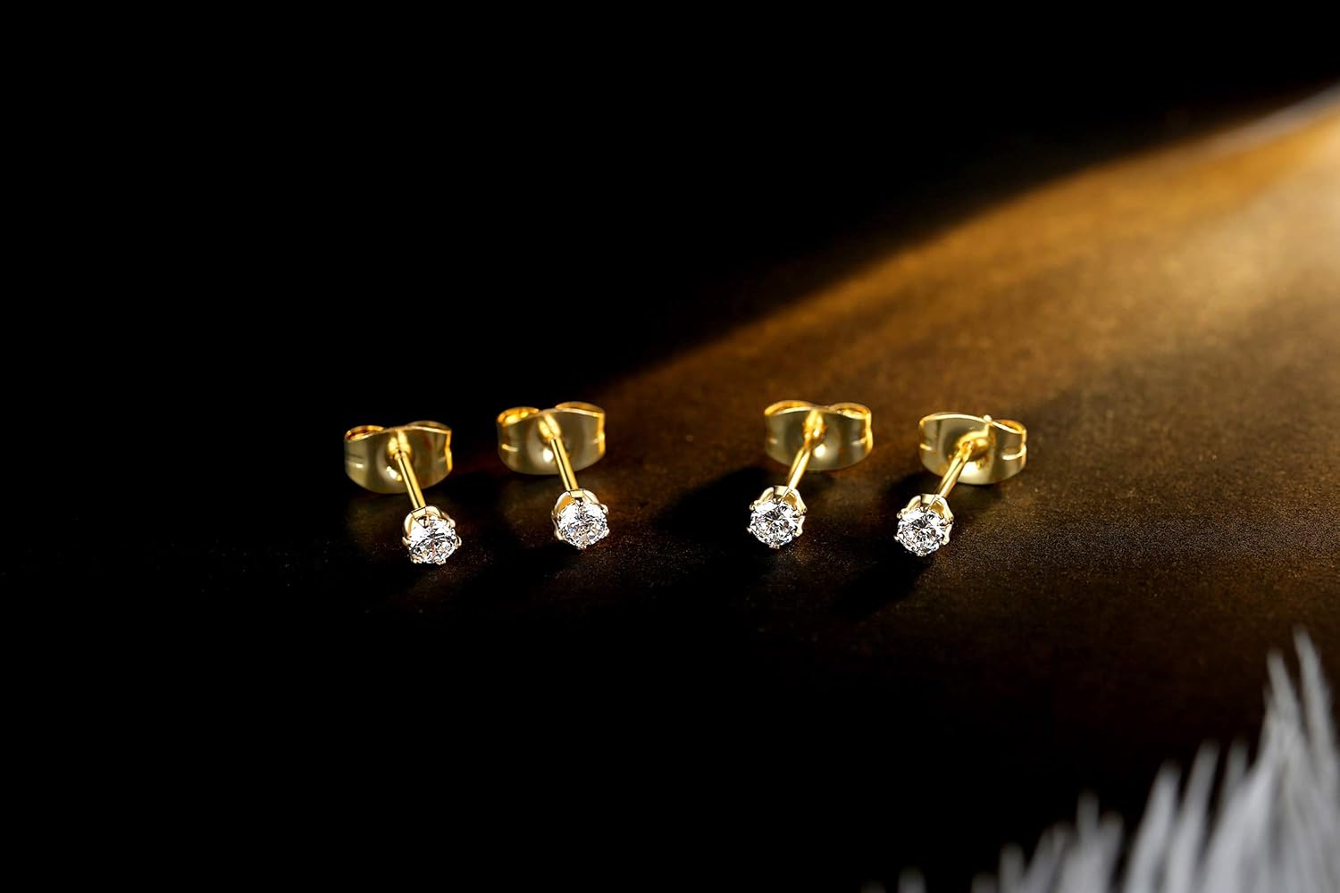 10 Pairs Tiny Womens Surgical Stainless Steel Clear Cubic Zirconia Stud Earrings, Hypoallergenic 316L Earrings Set - Image 3