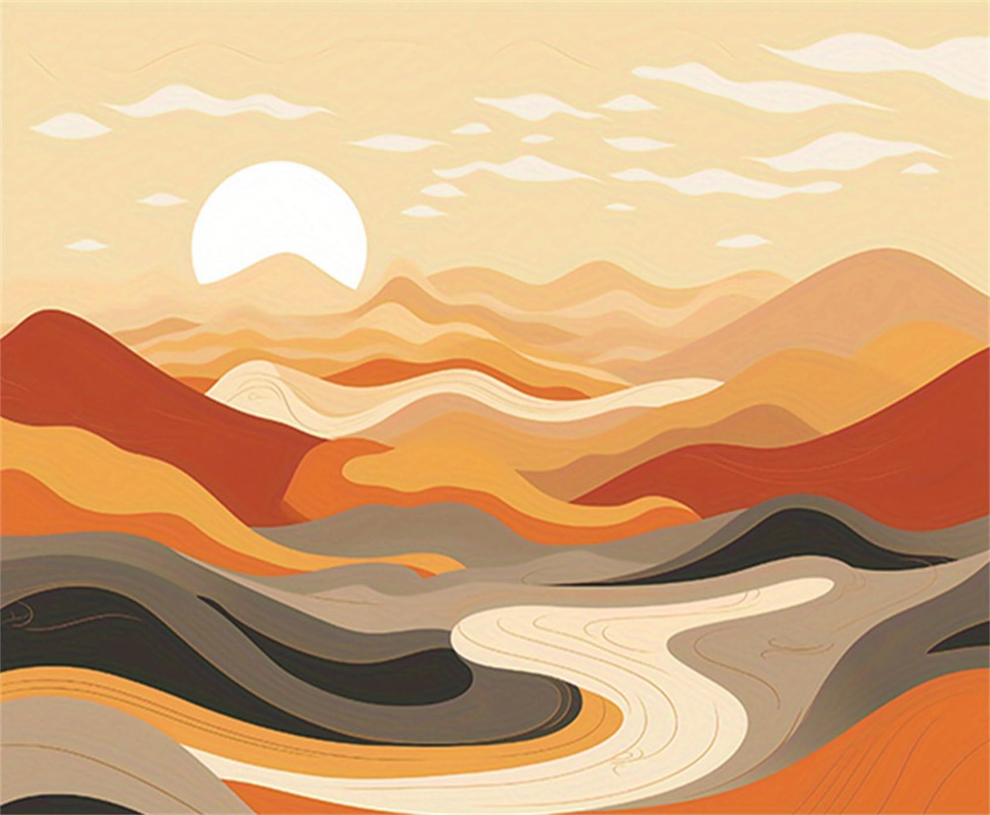 Xiangxujia Sunrise Paint By Numbers Kit For Adults,Diy Easy Painting Kits On Canvas With Wooden Framed, Small Color By Numbers Acrylic,Adult Paint By Number For Gifts,Home Wall Decor (Sunrise)