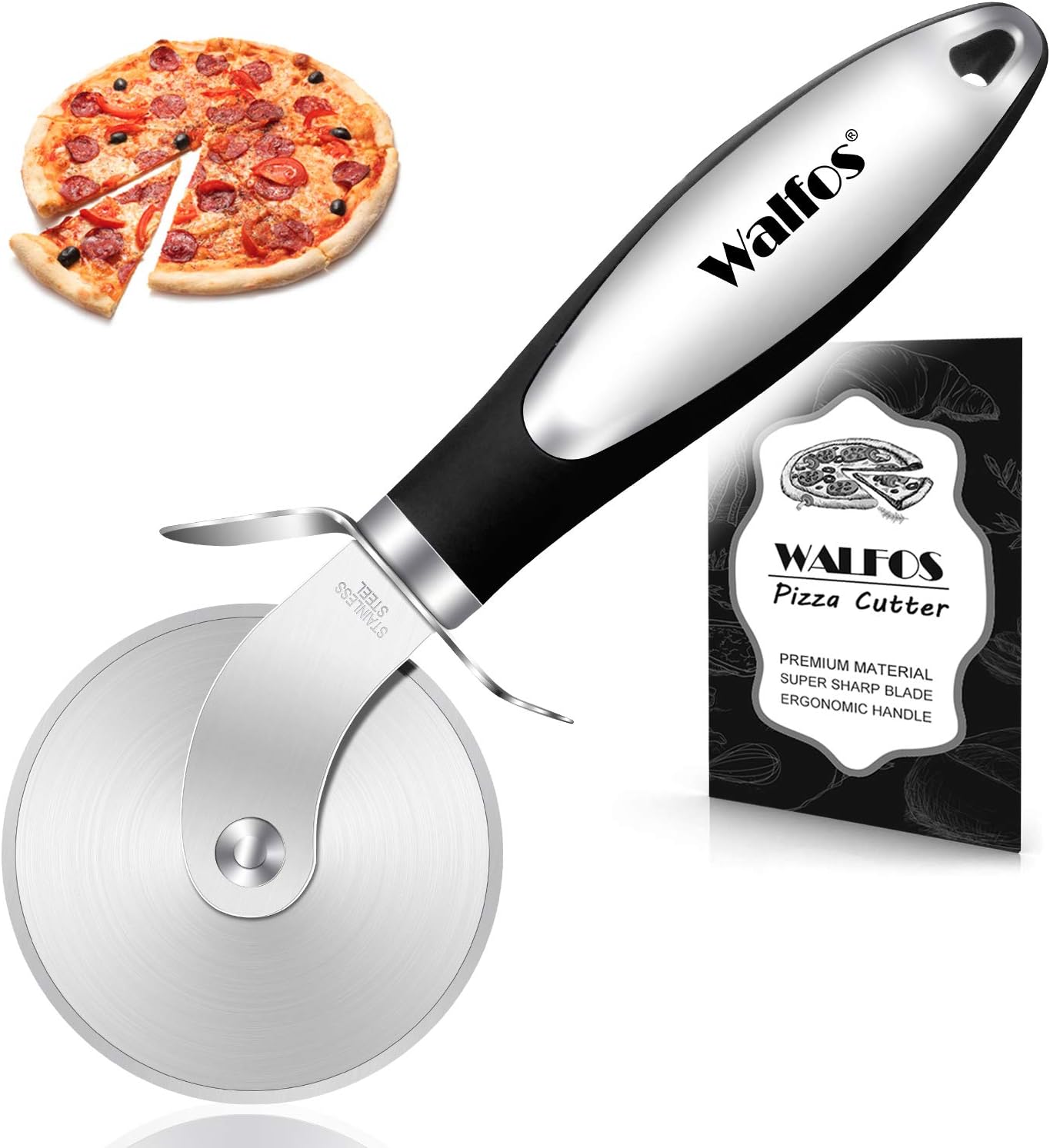 Walfos Pizza Cutter Professional Pizza Cutter Wheel with AntiSlip