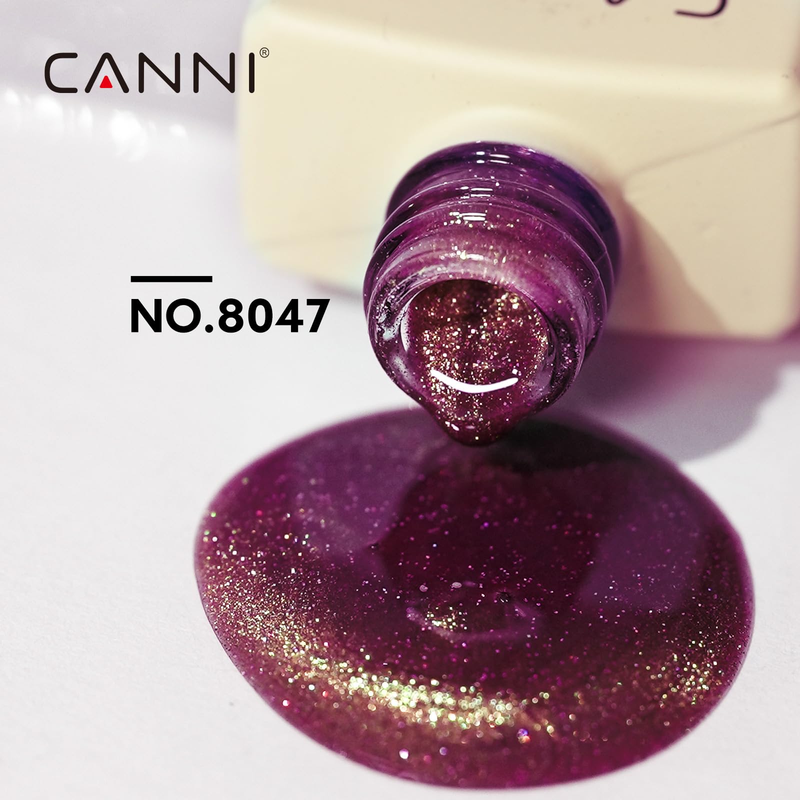 CANNI Vernis à Ongles Gel Semi Permanent Pailleté Cat Eyes Magnétique Galaxie rouge scintillante Glitter Vernis à Ongles Gel Nail Polish Soak off Vernis Manucure 8047