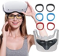 Vista 1 de for Oculus Quest 2 VR Lens Protector - Anti-Scratch Silicone Lens Cover for Meta Quest 2 - Protective Ring for Myopia Glasses Users - Enhance Your
