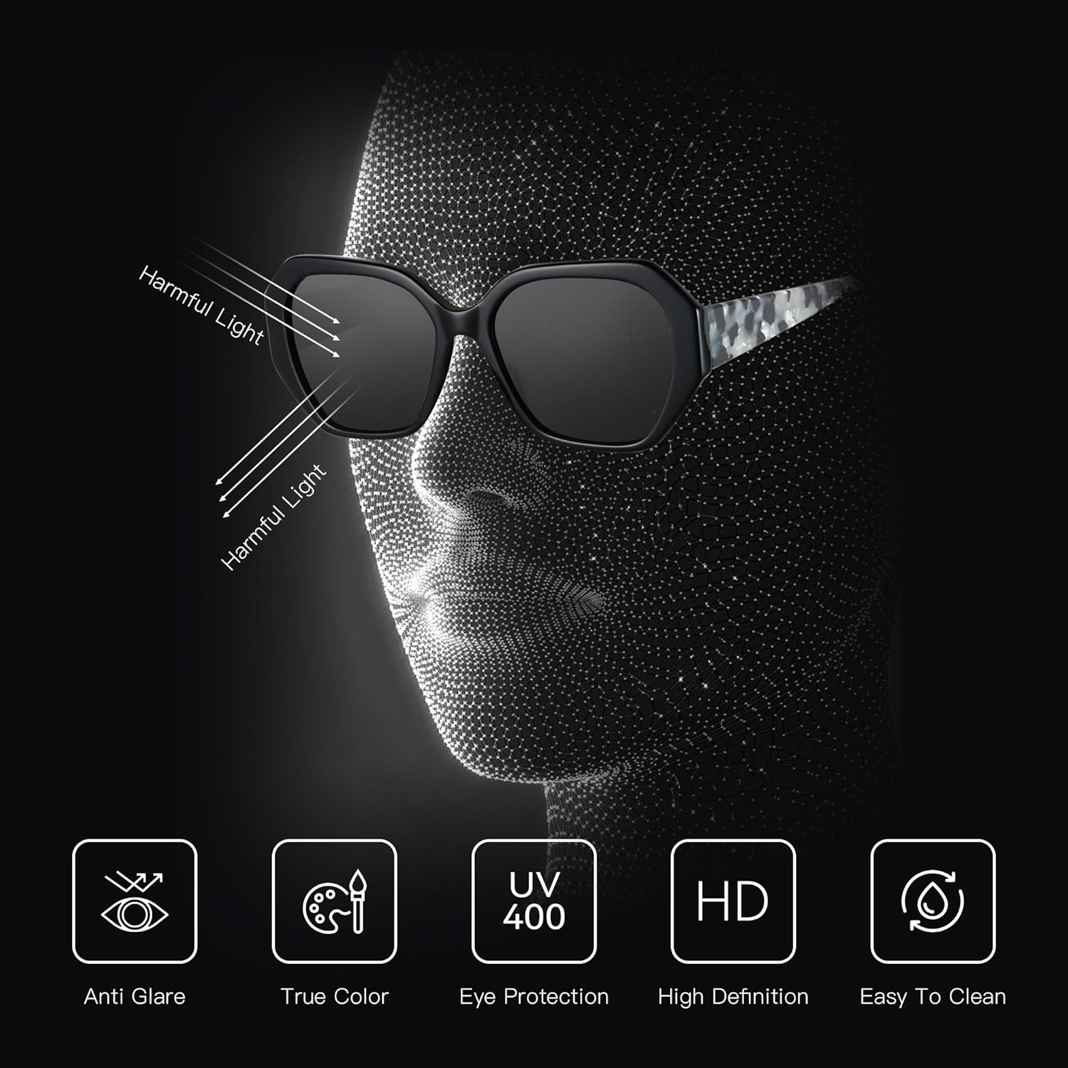 ZENOTTIC Trendy Polarized Sunglasses for Women: Designer Hexagon Shades for Ladies - Retro Sun Glasses with UV400 Protection - Image 7