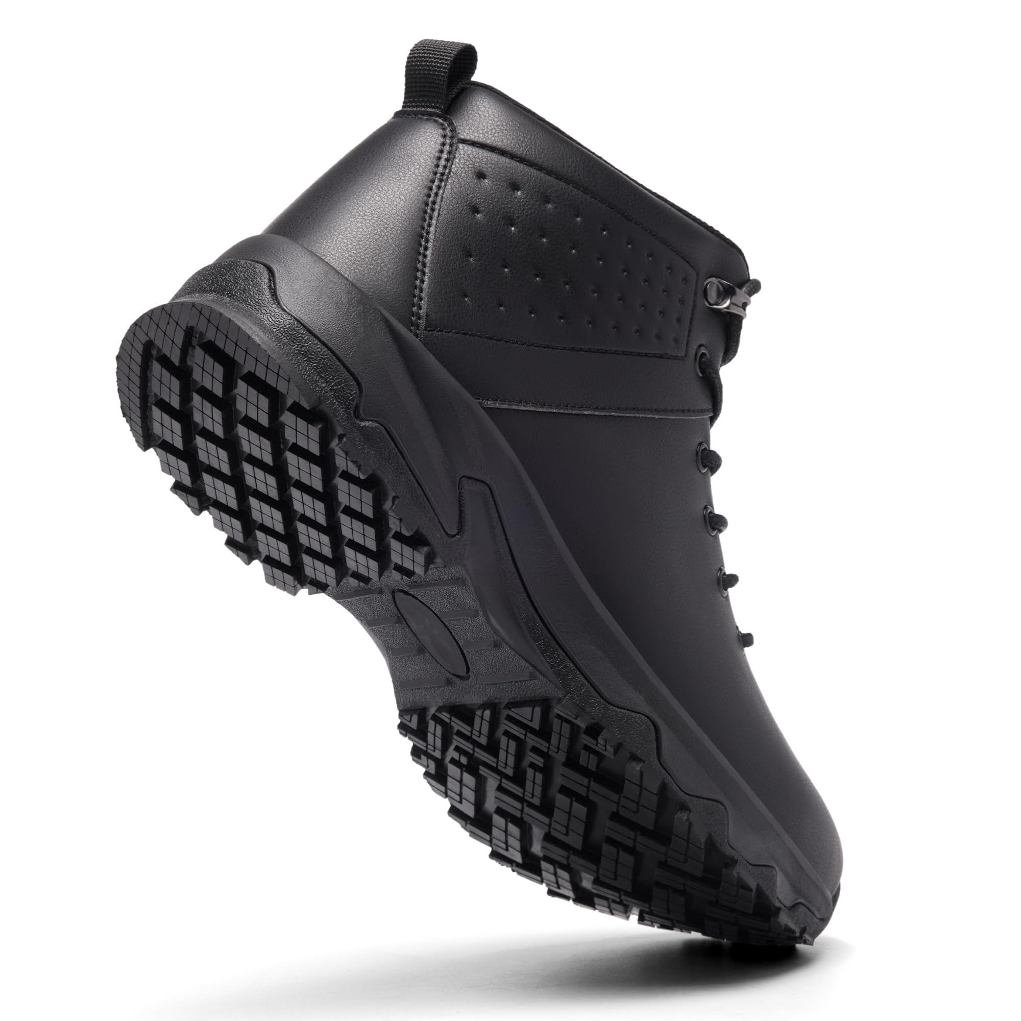 YINGCSM Non Slip Work Boots for Men Waterproof Slip Resistant Shoes for Chefs Kitchen Staff Restaurant Food Service Shoes Casual Leather Ankle Boots
