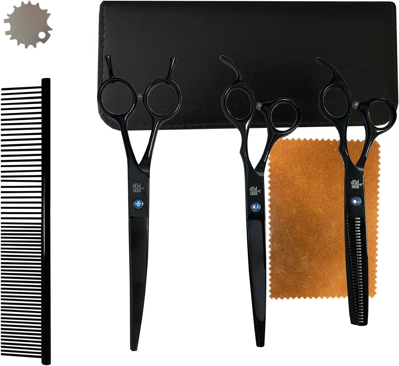 IRONPUP Dog Grooming Scissors Kit for Pets, Professional Pets Grooming Shears, Stainless Steel Dog Scissors for Grooming, Dog Scissors…